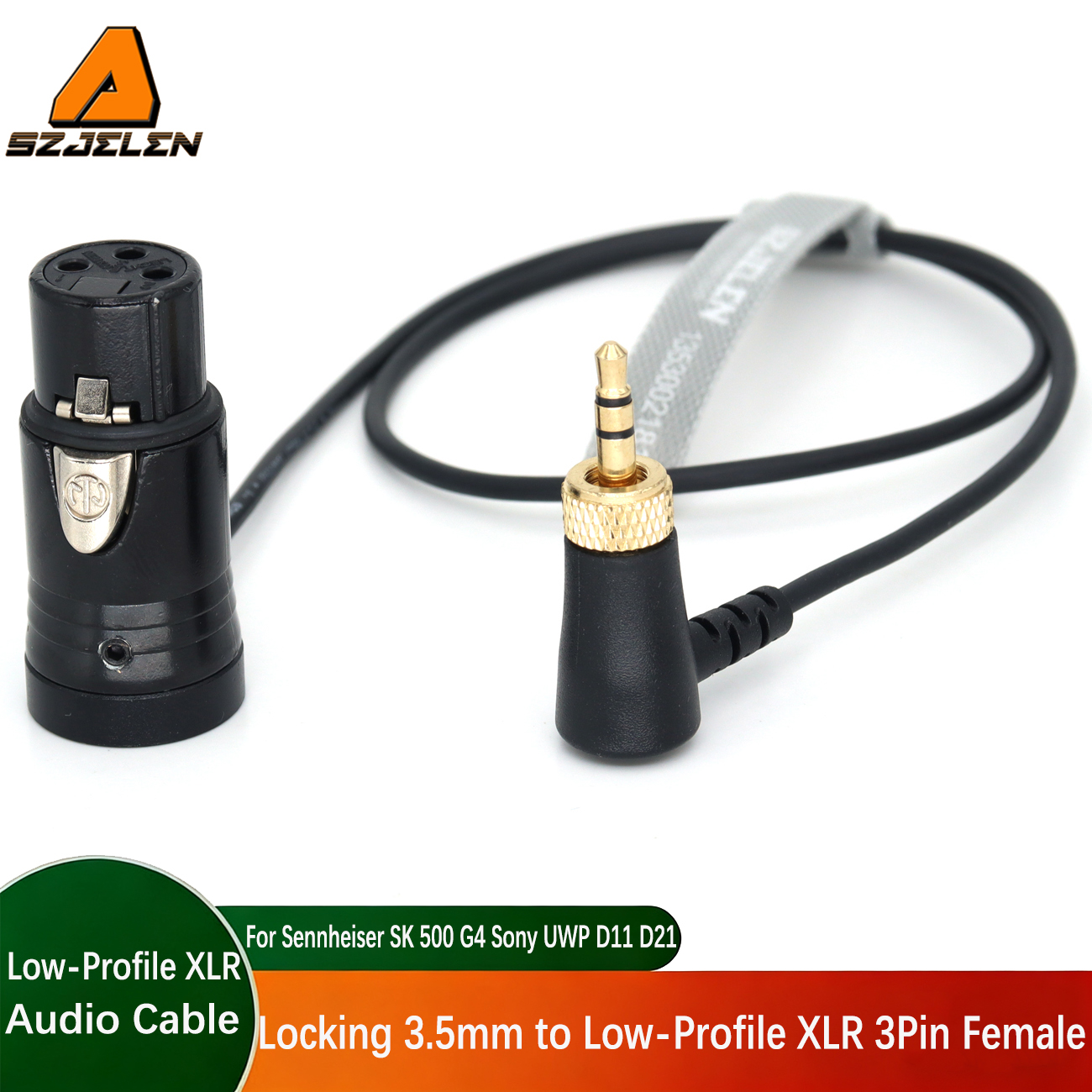 Audio Cable Locking 3.5mm TRS Right-Angle to Short XLR 3Pin Female for Sennheiser SK 500 G4 Sony UWP D11 D21