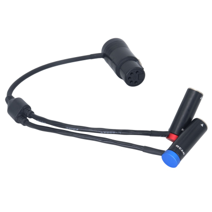 Low-Profile XLR 4Pin Female to Dual Low-Profile TA3M Splitter Cable