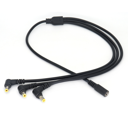 Power Cable D-tap Male/DC2.5 Female To 3x DC 5.5x2.5mm Monitor Power Cords With Right Angle Connectors, for Multi Monitor