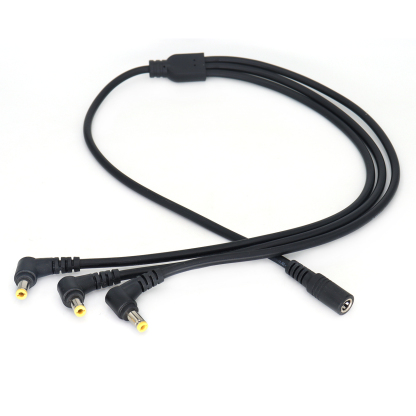 Power Cable D-tap Male/DC2.5 Female To 3x DC 5.5x2.5mm Monitor Power Cords With Right Angle Connectors, for Multi Monitor