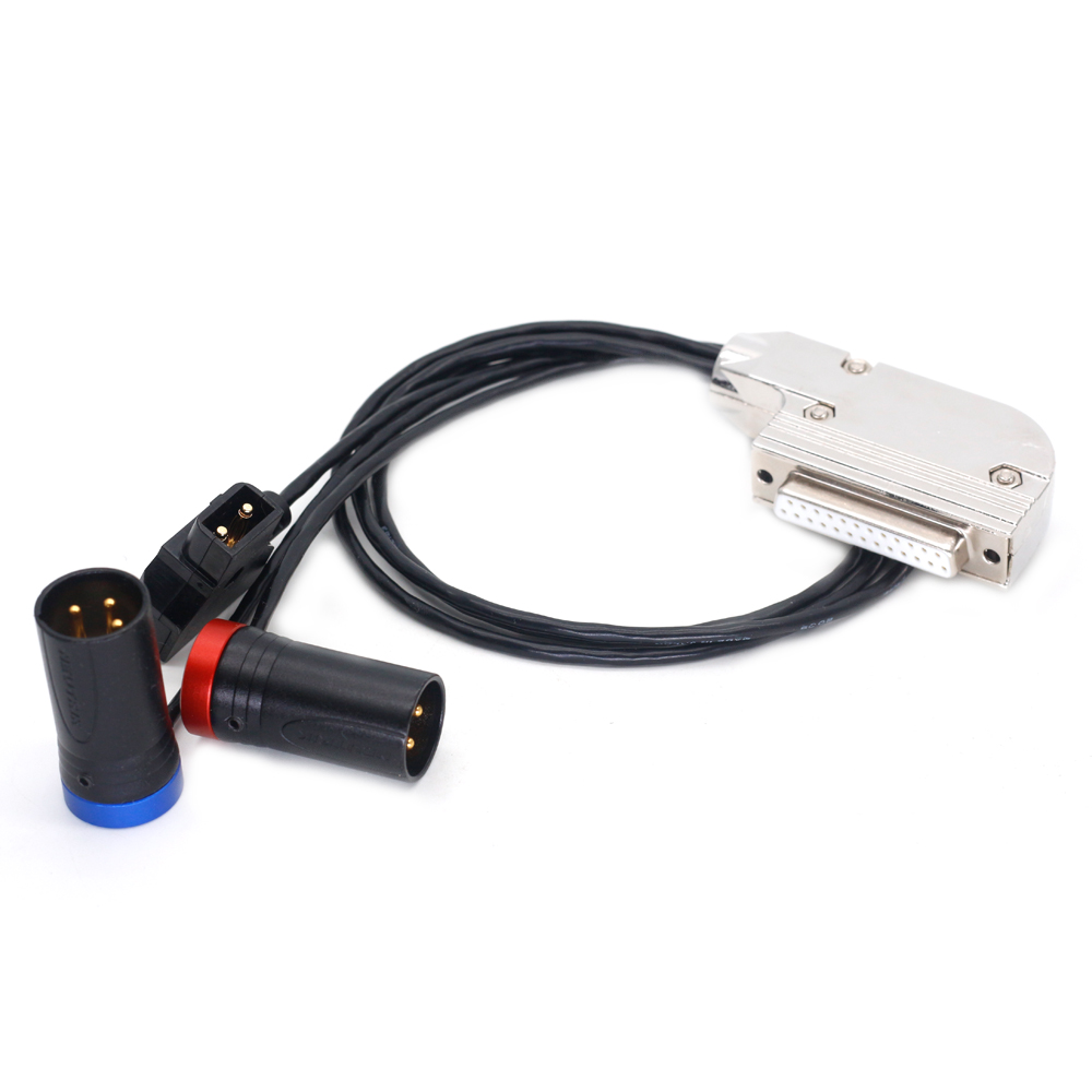 DB25 Female to D-tap and Dual Low-profile XLR 3Pin for Lectrosonics/Wisycom/Sennheiser/Sony/Audio LTD Receiver