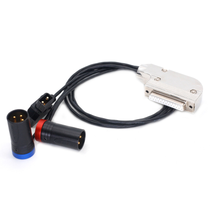 DB25 Female to D-tap and Dual Low-profile XLR 3Pin for Lectrosonics/Wisycom/Sennheiser/Sony/Audio LTD Receiver