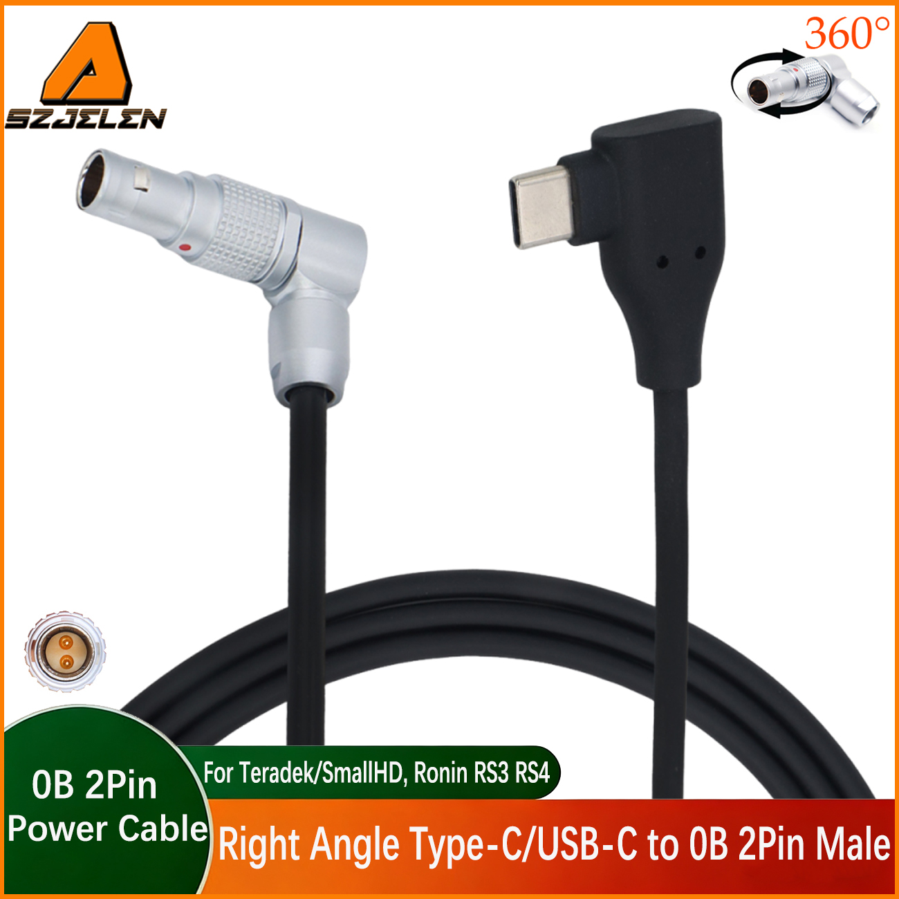 Power Cable Ronin RS3 RS4 Type-C Power Supply To FGG 0B 2Pin for Teradek