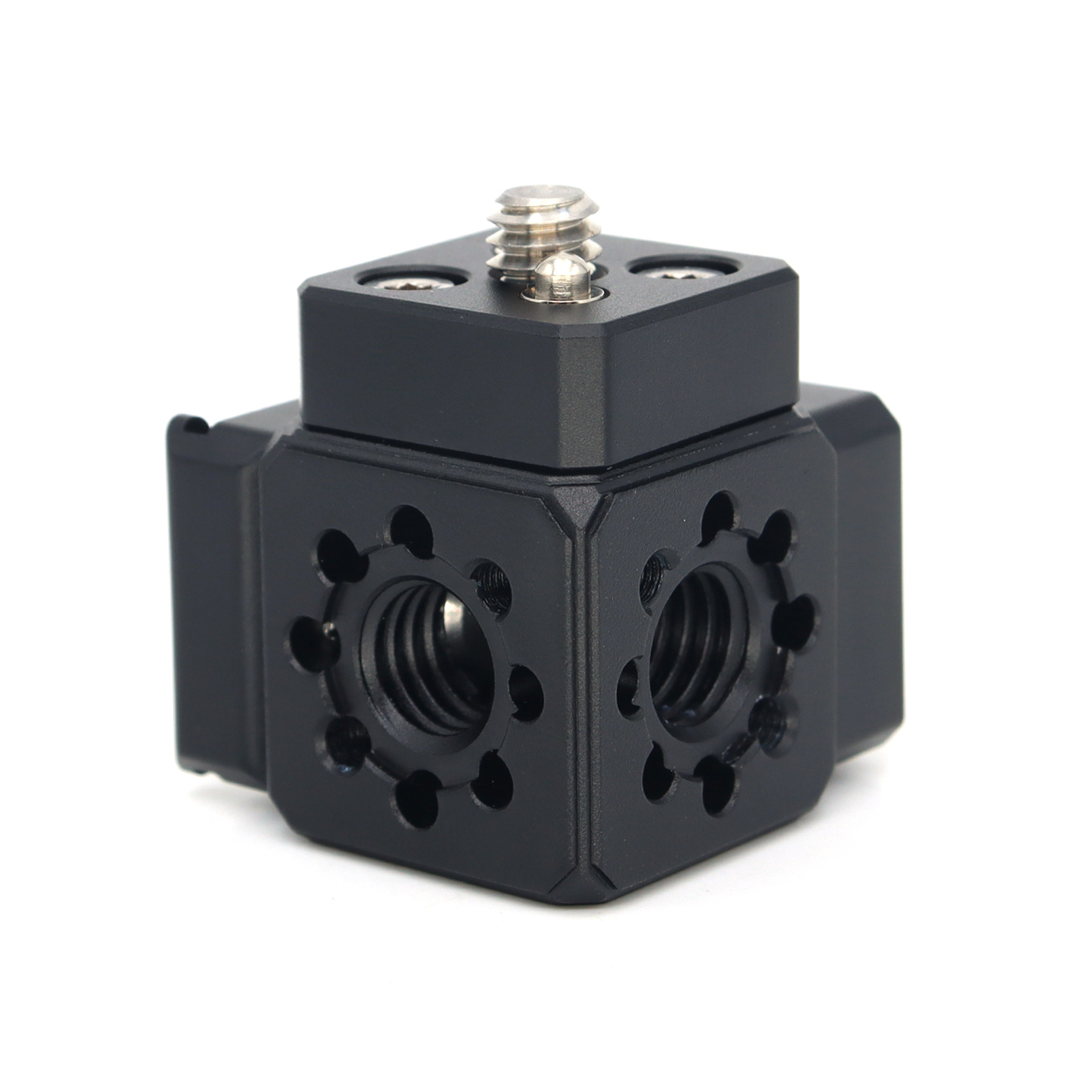 Multi-Hole Screws Adapter with Cold Shoe Mount with 1/4'' 3/8'' ARRI Thread Hole for Tripod, Magic Arm, Microphone, Camera Cage