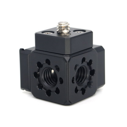 Multi-Hole Screws Adapter with Cold Shoe Mount with 1/4'' 3/8'' ARRI Thread Hole for Tripod, Magic Arm, Microphone, Camera Cage