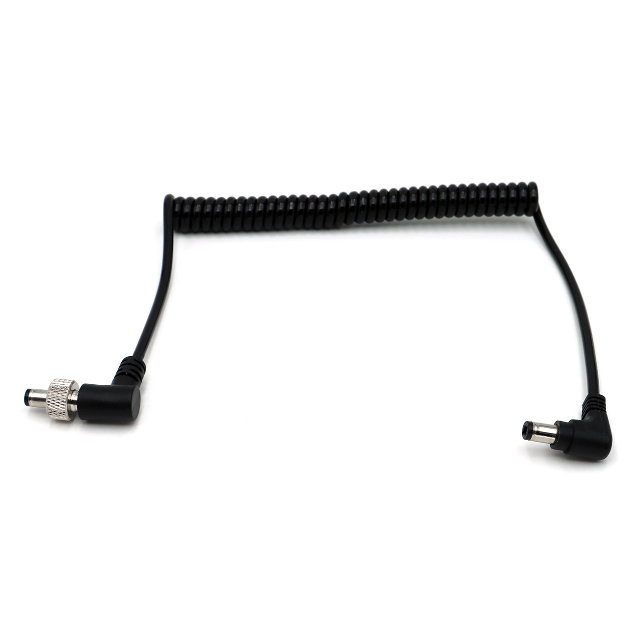 Locking DC 5.5x2.5mm to DC 2.5mm Male Coiled Video Power Cable for Atomos Ninja V Sony Pix-E7 E5 Monitor Hollyland Mars 400s