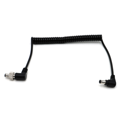 Locking DC 5.5x2.5mm to DC 2.5mm Male Coiled Video Power Cable for Atomos Ninja V Sony Pix-E7 E5 Monitor Hollyland Mars 400s