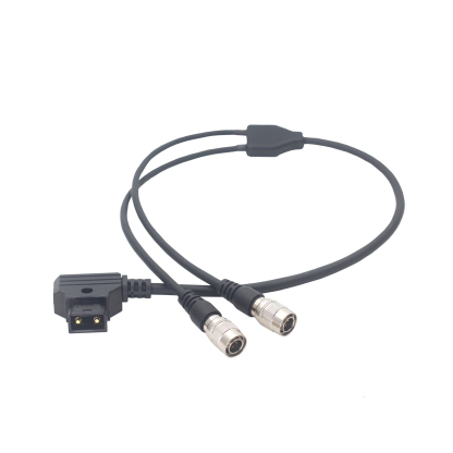 Power Cable D-tap to Dual Hirose 4Pin Male for ZAXCOM, Sound Devices 688/633, Zoom F8