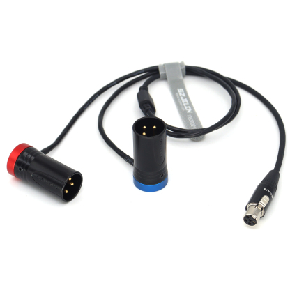Audio Cable TA5F to Two Low-Profile XLR NEUTRIK 3Pin XLR Male for Zaxcom qrx200