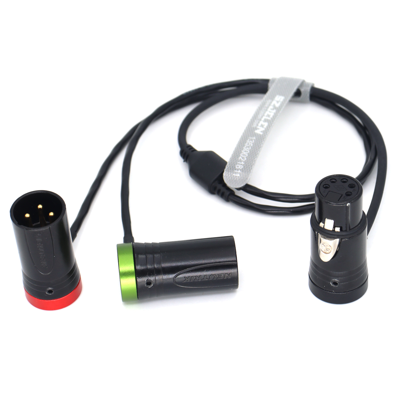 XLR 5Pin Female to Double XLR 3Pin Male Low-Profile Stereo XLR "Y" cable