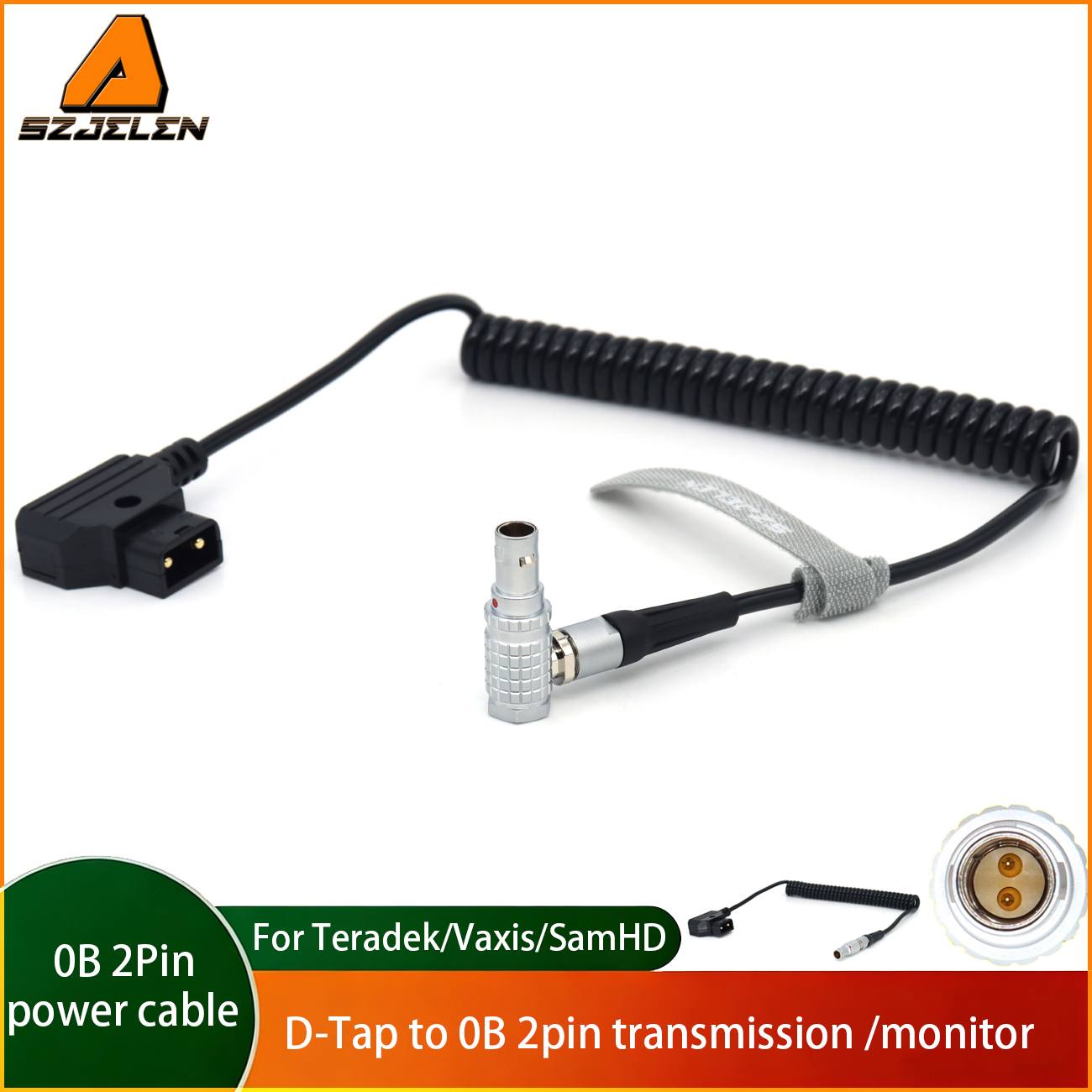 Power Coiled Cable D-tap to 0B 2Pin for Teradek Bolt Pro 1000/3000ft