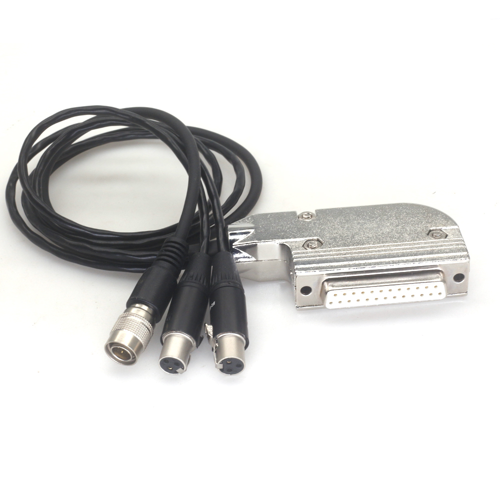 DB25 to Dual TA3F and Hirose 4Pin Audio Connection Cable for Lectrosonics, Wisycom, Sennheiser, Sony Receivers