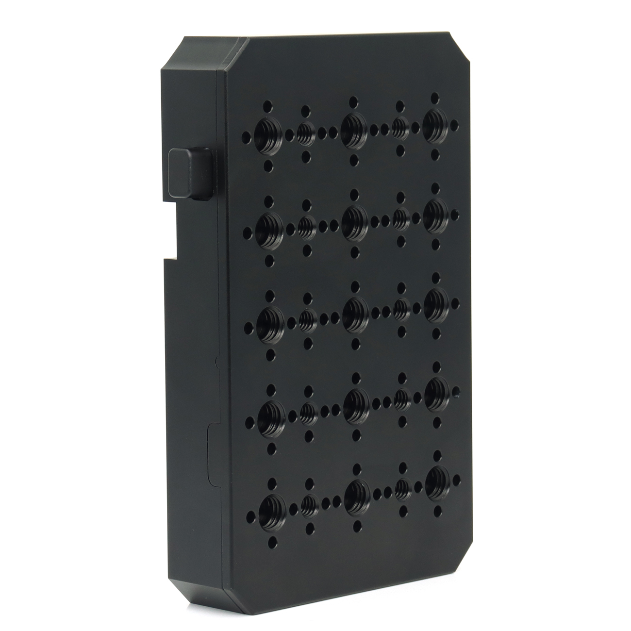 ARRI Alexa 35 B-Mount Battery Expansion Cheese Plate With 1/4"-20, 3/8"-16 Screw Holes and Anti-twist holes.