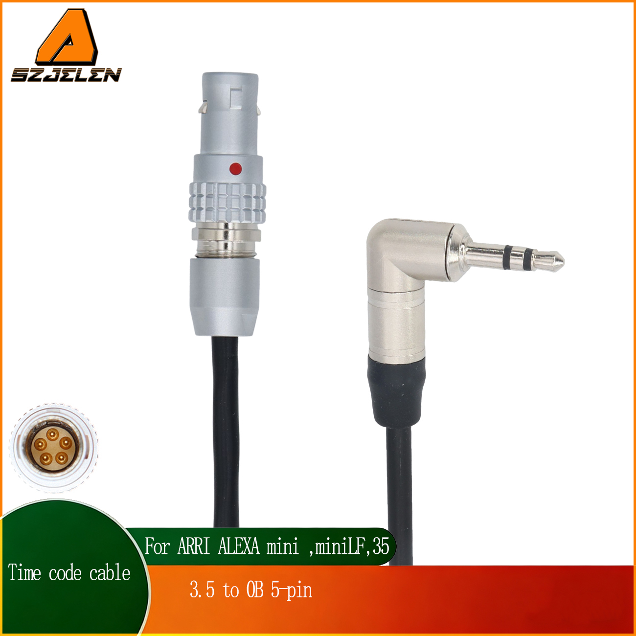 Timecode Cable 0B 5Pin Male to 3.5mm for ARRI ALEXA Mini LF/SXT/S35, Sound Devices, Zaxcom, Lockit
