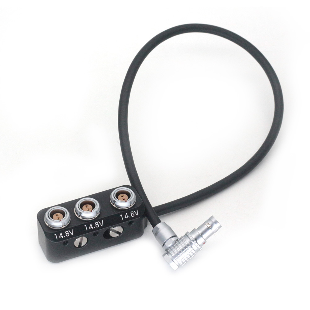 0B 2Pin/RS 3Pin/D-tap to 3*0B 2Pin Female Hub Adapter Splitter for Camera ARRI, SONY, RED