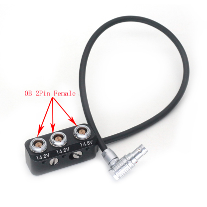 0B 2Pin/RS 3Pin/D-tap to 3*0B 2Pin Female Hub Adapter Splitter for Camera ARRI, SONY, RED