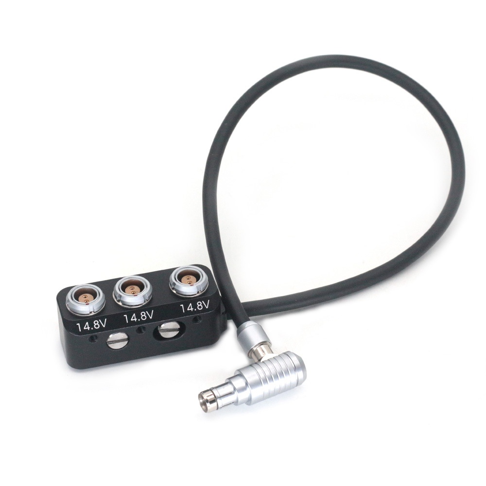 0B 2Pin/RS 3Pin/D-tap to 3*0B 2Pin Female Hub Adapter Splitter for Camera ARRI, SONY, RED