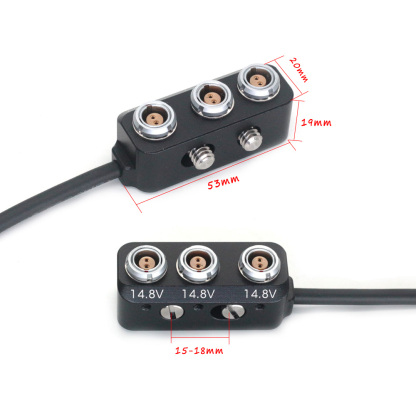 0B 2Pin/RS 3Pin/D-tap to 3*0B 2Pin Female Hub Adapter Splitter for Camera ARRI, SONY, RED