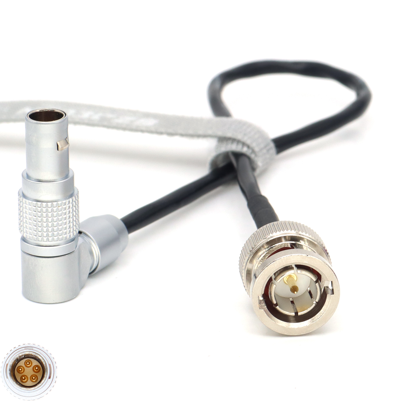 Timecode Cable for Ambient NanoLock nanoLOCKIT Elbow 0B 5Pin to Zoom f4/f8 Elbow BNC