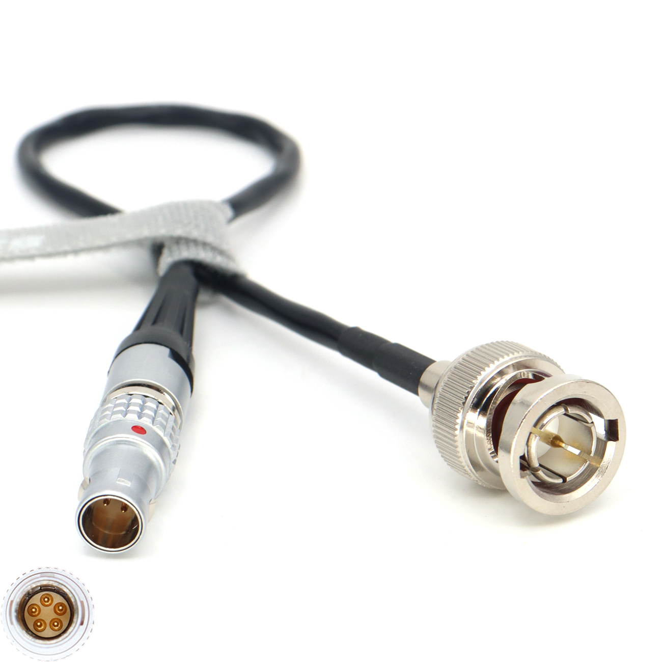 Timecode Cable for Ambient NanoLock nanoLOCKIT Elbow 0B 5Pin to Zoom f4/f8 Elbow BNC