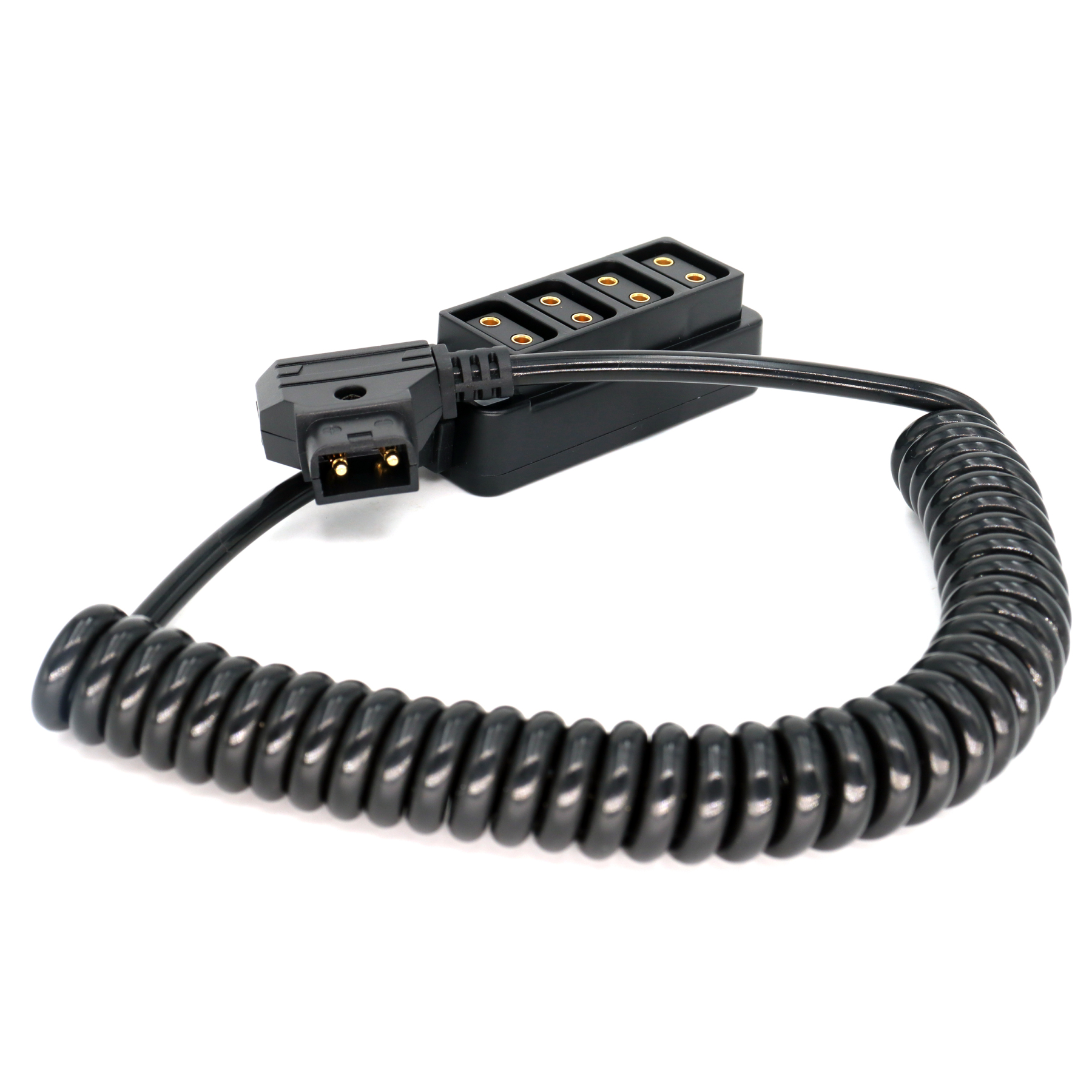 D-tap Distributor D-tap to 4 Port D-tap Male Female Coiled Splitter Cable for Anton Bauer V Mount Battery