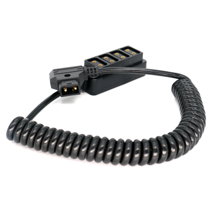 D-tap Distributor D-tap to 4 Port D-tap Male Female Coiled Splitter Cable for Anton Bauer V Mount Battery