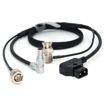 Power Video Cable D-tap to Adjustable Elbow 0B 2Pin + 75ohm SDI for Teradek, Vaxis Transmission