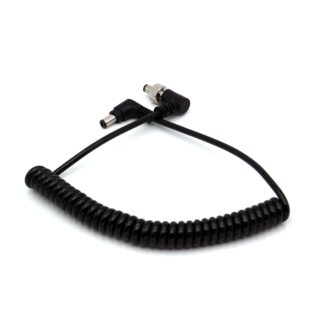 Locking DC 5.5x2.5mm to DC 2.5mm Male Coiled Video Power Cable for Atomos Ninja V Sony Pix-E7 E5 Monitor Hollyland Mars 400s