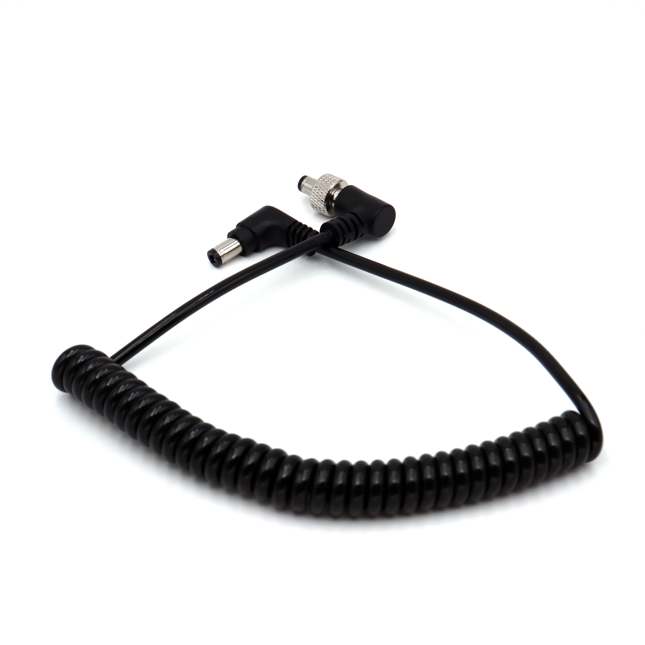 Locking DC 5.5x2.5mm to DC 2.5mm Male Coiled Video Power Cable for Atomos Ninja V Sony Pix-E7 E5 Monitor Hollyland Mars 400s