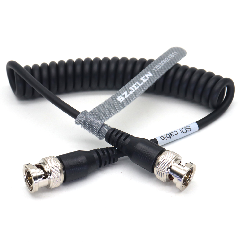 HD SDI Video Coiled Cable 75Ohm Coaxial Cable Camera SDI Video Cable