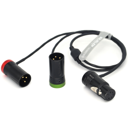 XLR 5Pin Female to Double XLR 3Pin Male Low-Profile Stereo XLR "Y" cable