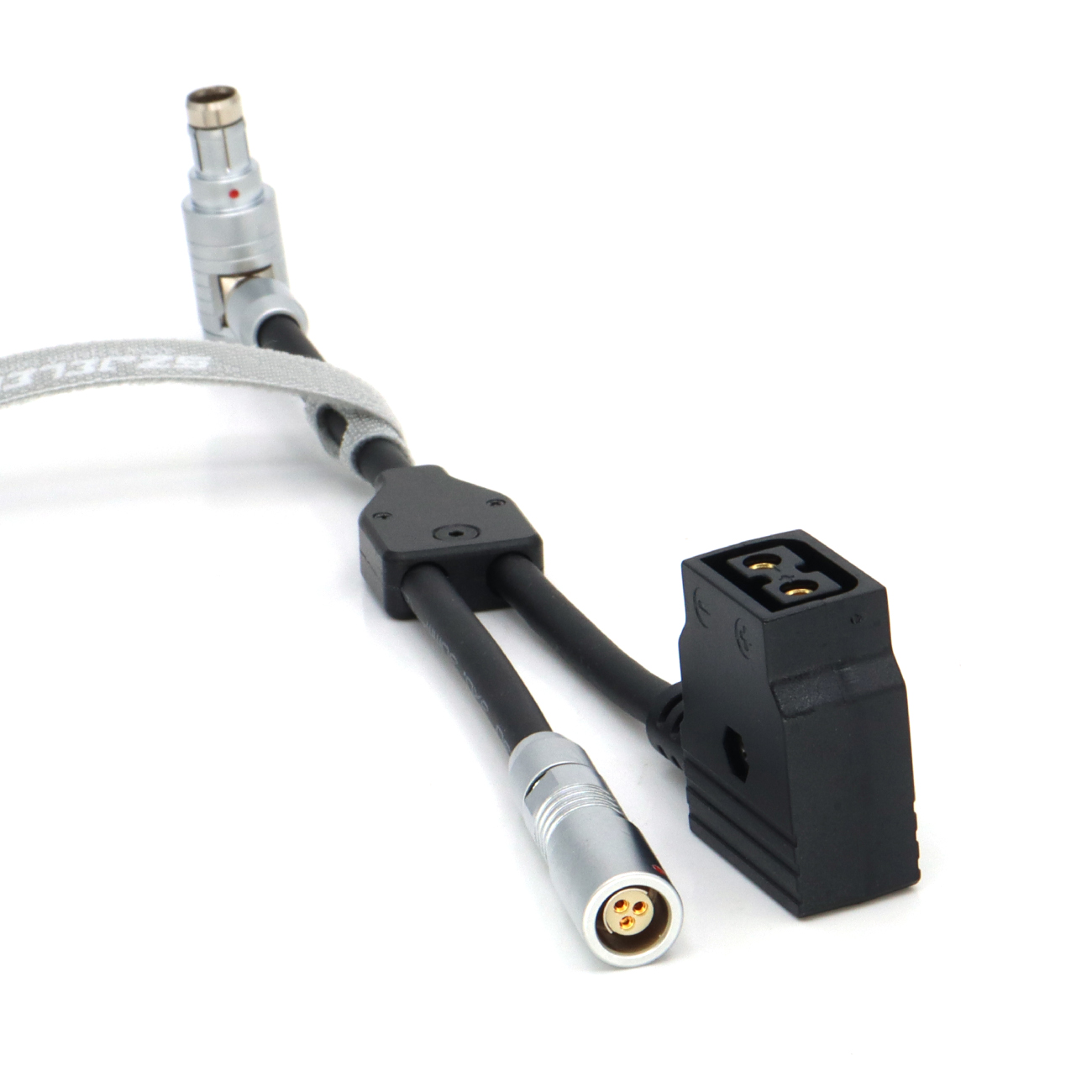 24V Elbow RS 3Pin to RS 3Pin and D-tap Female Way Splitter Cable for SONY CineAlta Camera