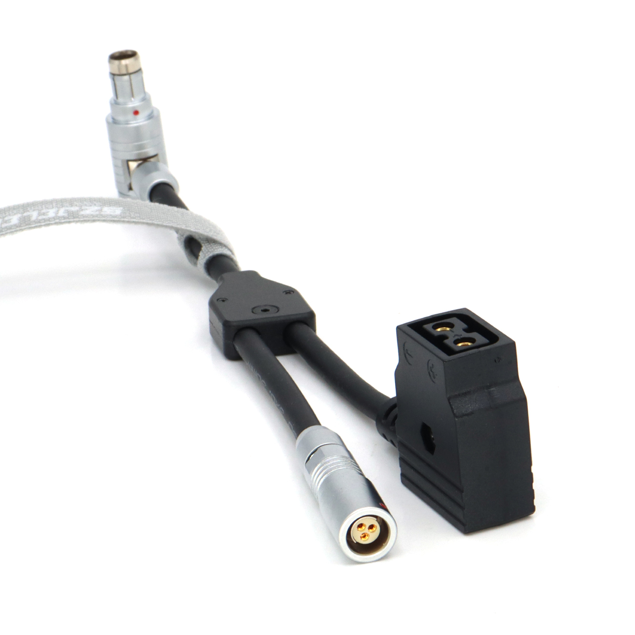 24V Elbow RS 3Pin to RS 3Pin and D-tap Female Way Splitter Cable for SONY CineAlta Camera