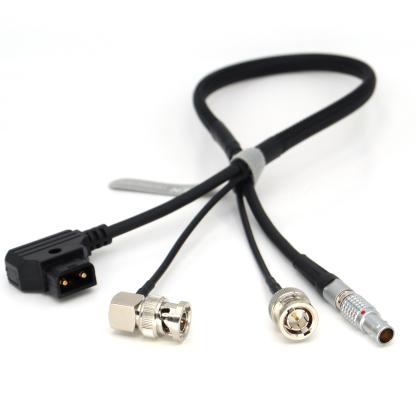 Power Video Cable D-tap to Adjustable Elbow 0B 2Pin + 75ohm SDI for Teradek, Vaxis Transmission
