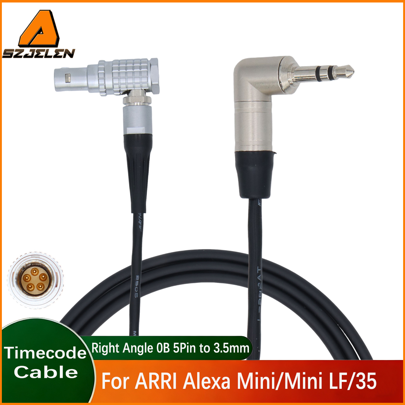 Timecode Cable 0B 5Pin Male to 3.5mm for ARRI ALEXA Mini LF/SXT/S35, Sound Devices, Zaxcom, Lockit