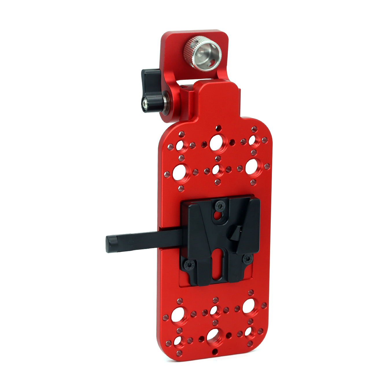 V-Mount Quick Release Plate, 3/8 & 1/4" Thread Expansion Plate, Adjustable Up/Down & Front/Back via Gear Knob