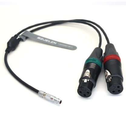 Dual Channel Audio Cable 00B 5Pin to Double 3Pin XLR Female for RED V-RAPTOR, ARRI ALEXA mini