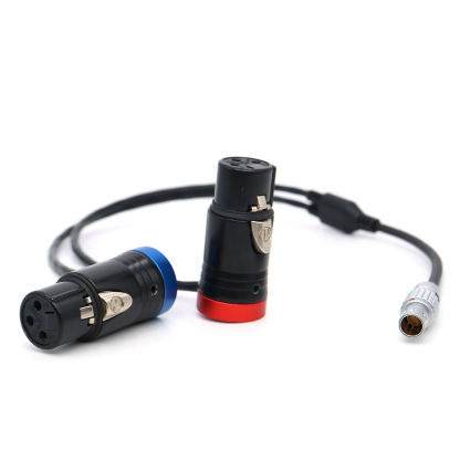 0B 6Pin Male to Dual Short XLR 3Pin Female Audio Cable for ARRI Alexa Mini