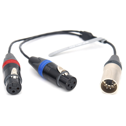 Audio Cable NEUTRIK XLR 5Pin Male to Dual XLR 3Pin female for ARRI Amira，sony Venice 