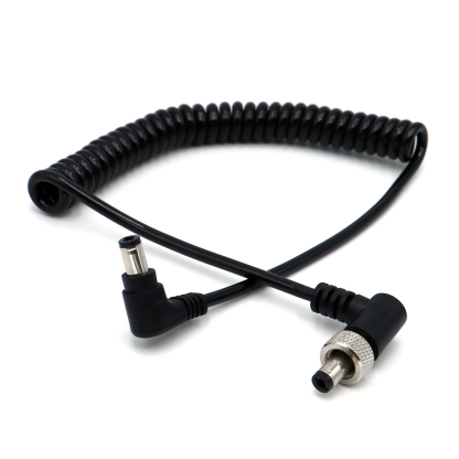 Locking DC 5.5x2.5mm to DC 2.5mm Male Coiled Video Power Cable for Atomos Ninja V Sony Pix-E7 E5 Monitor Hollyland Mars 400s