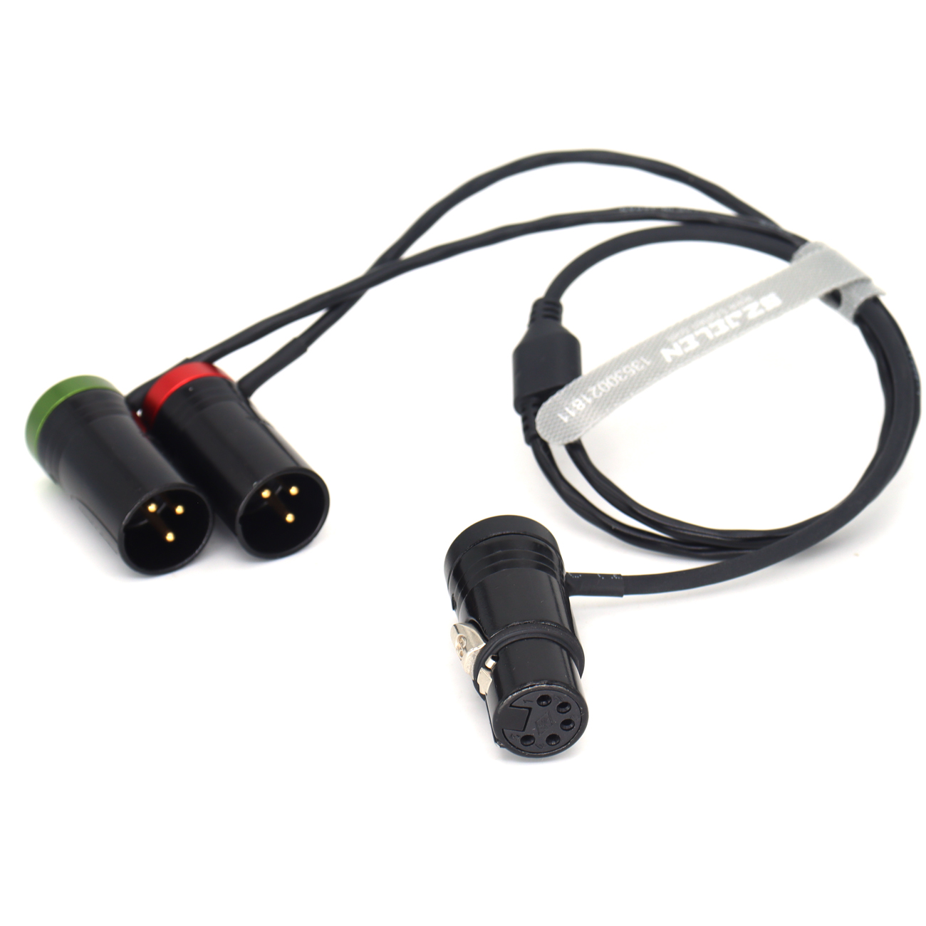XLR 5Pin Female to Double XLR 3Pin Male Low-Profile Stereo XLR "Y" cable