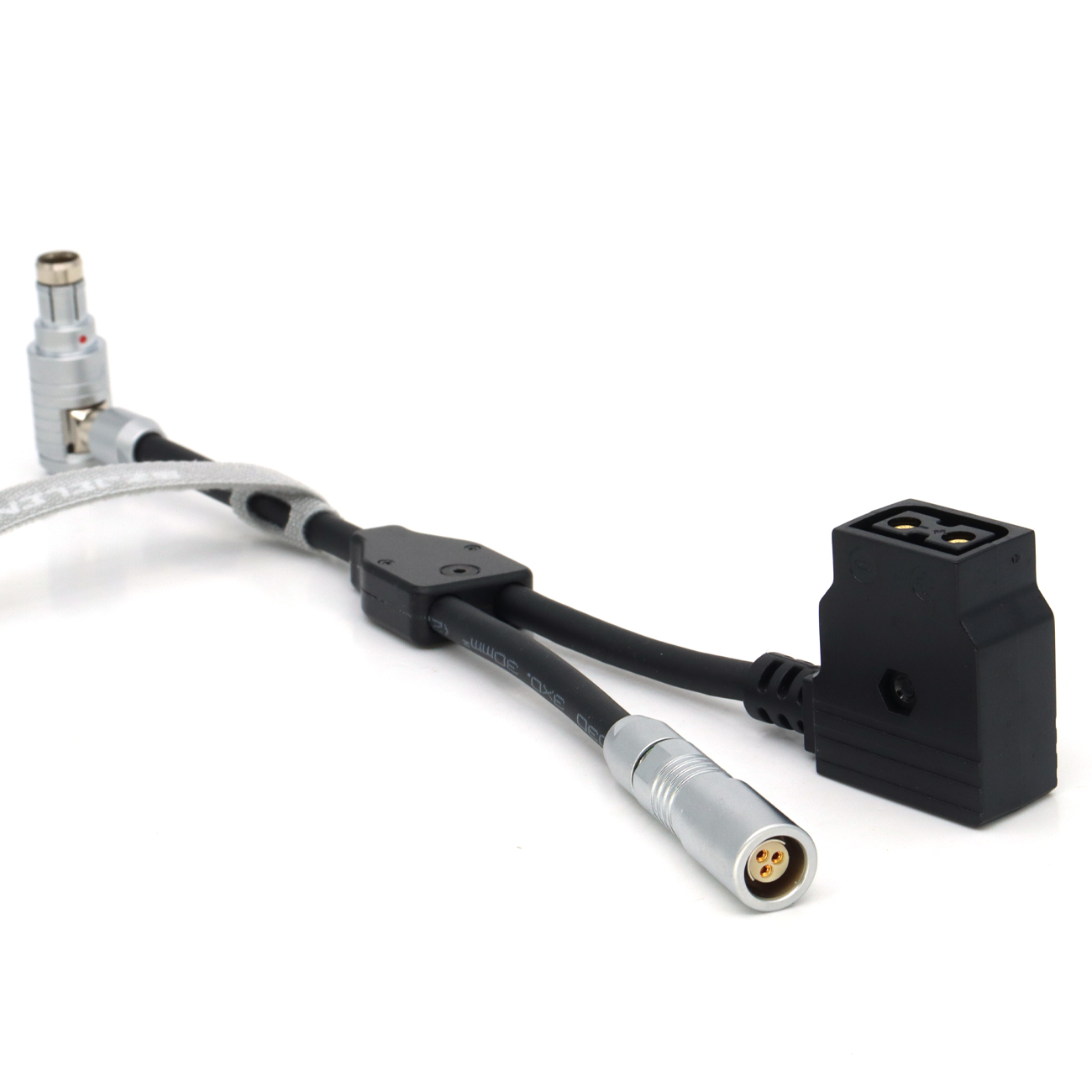 24V Elbow RS 3Pin to RS 3Pin and D-tap Female Way Splitter Cable for SONY CineAlta Camera