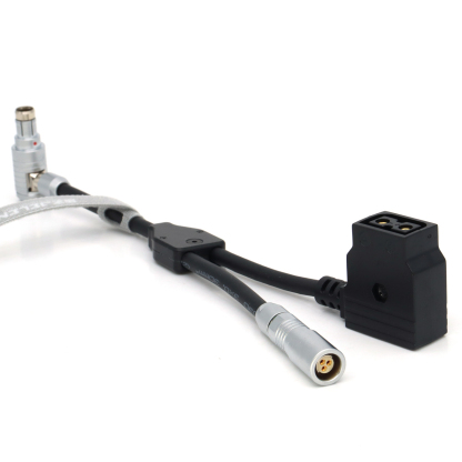 24V Elbow RS 3Pin to RS 3Pin and D-tap Female Way Splitter Cable for SONY CineAlta Camera