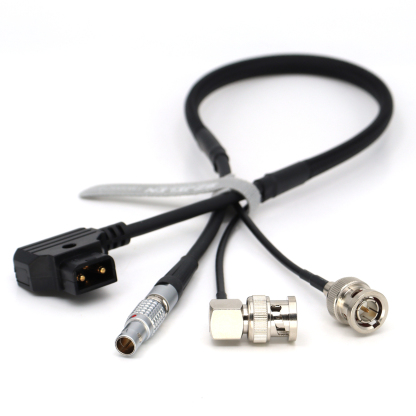 Power Video Cable D-tap to Adjustable Elbow 0B 2Pin + 75ohm SDI for Teradek, Vaxis Transmission
