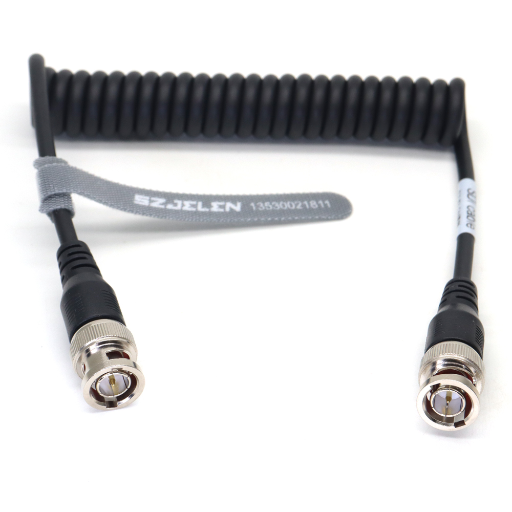 HD SDI Video Coiled Cable 75Ohm Coaxial Cable Camera SDI Video Cable