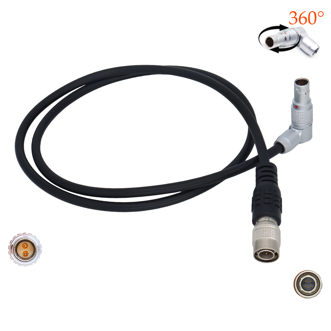 Camera Hirose 4Pin to 0B 2Pin Cable For Teradek/Vaxis/SmallHD Monitor/Sound Devices 688/644/633 Power Cable