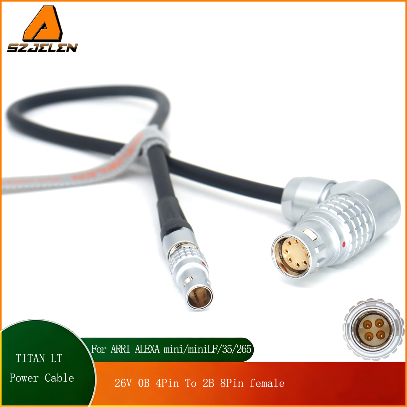 For Titan LT Gimbal 26V 0B 4Pin To 2B 8Pin Female Power Cable For ARRI ALEXA 35/265/Mini/Mini LF Camera
