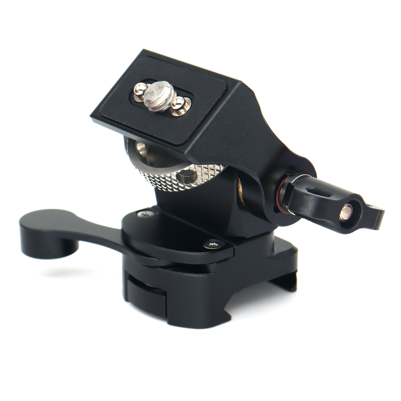 NATO Clamp/Cold Shoe/3/8/1/4 Screw DSLR Monitor Mount for ARRI Mount, 180° Tilt and 360° Swivel