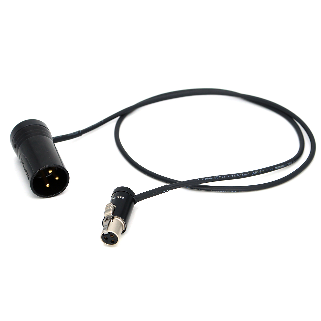Audio Cable Short Mini XLR 3Pin Female to Short XLR 3Pin Male for Lectrosonics