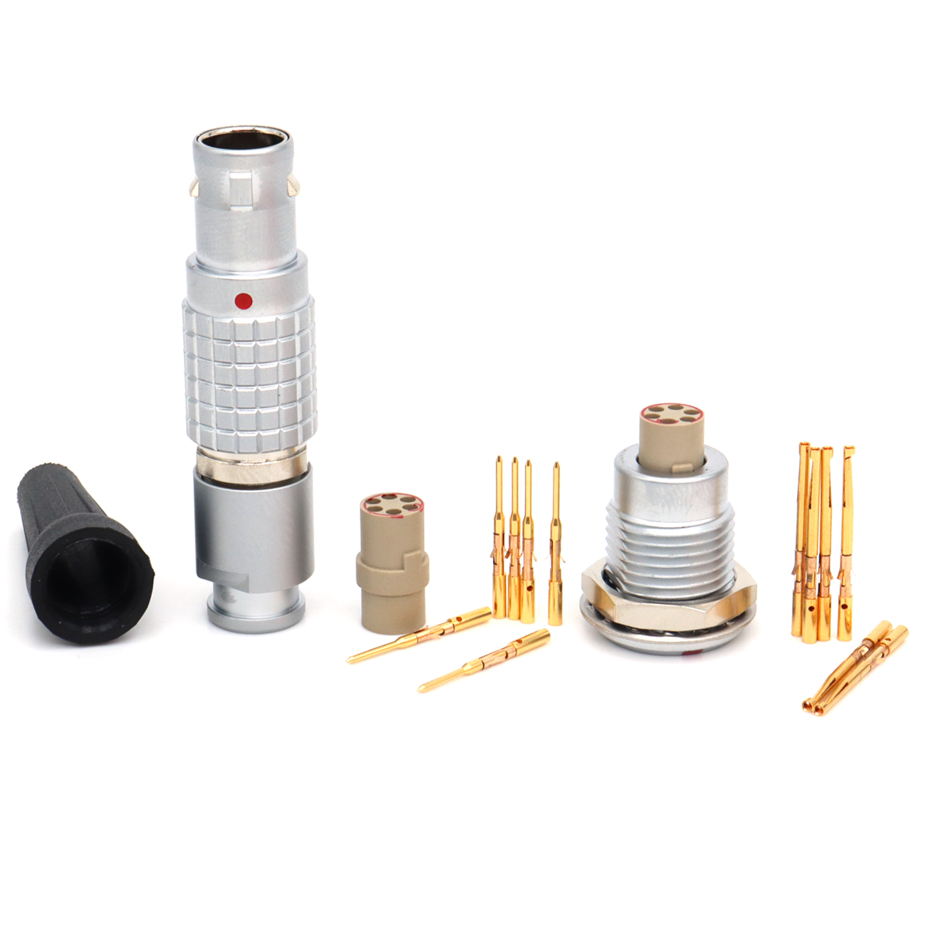 FGG EGG 0B 1B 2~7Pin Metal Circular Connector Without Welding, Crimping Plug Socket